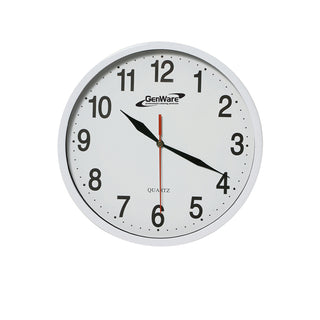 White Wall Clock 24cm Modern Glass, Polypropylene & Aluminium Quartz Motion Clock 1Pcs
