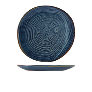 Porcelain Terra Organic Plate Aqua Blue/Grey 21cm/25cm/28.5cm Each Size Set of 6