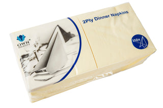 Pack Of 2000 Devon Cream 2ply 4 Fold Dinner Napkins 40cm x 40cm