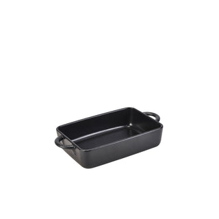 Rectangular Black/Graphite Dish 16×10.5×4cm 42cl Stoneware Dinner Serving Dish Set 6