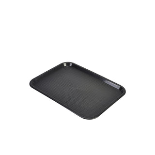Fast Food Tray Small 35.6x27.5cm Black/Blue Durable Plastic Polypropylene Serving Tray 1Pcs