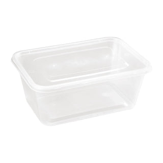 Pack Of 250 Plastic Microwaveable Food Container with Lids (1000ml/34oz)