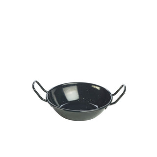 Black Enamel Dish Durable Steel Dish with Enamel Coating Serving Baking Food Presentation