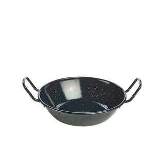 Black Enamel Dish Durable Steel Dish with Enamel Coating Serving Baking Food Presentation