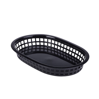 Fast Food Basket 27.5x17.5cm Black/Red Plastic Polypropylene Fast Food Snacks Serving Set 6