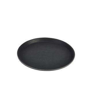 Gengrip Black Round Non Slip Tray 27.9cm/35.5cm/40.6cm Polypropylene Serving Tray 1Pcs