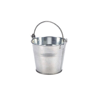 Serving Bucket 10x7.7x9cm 50cl/17.6oz Silver/Black Galvanised Steel with Powder Coating Set 12
