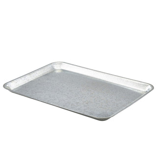 Galvanised Steel Serving Tray for Sharing Dishes, Rectangular Display Tray – 37×26.5×2cm (Pack of 12)