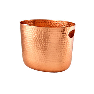 Black/ Copper Finish Aluminium Hammered Wine Bucket Champagne Cooling Ice Bucket – 30.5×22×22.8cm (L×W×H)