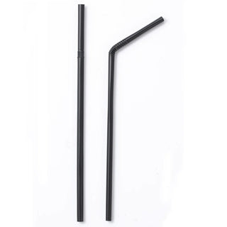 Pack Of 250 Flexible Black 8" Straw PLA Compostable 6mm Bore