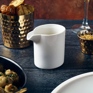 White Porcelain Oval Jug Ceramic Milk Jug, Gravy Jug Sauce Pots, Sugar Pot, 15cl (5oz), Pack of 6