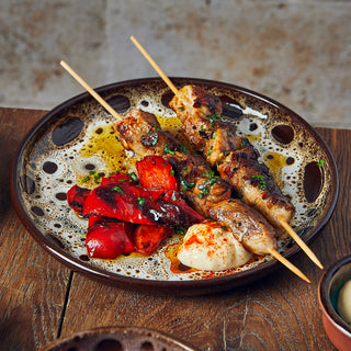 Vitrified Terracotta Dessert Plates Set of 12, Sabrosa Rustic Pasta Salad Side Plate, 19.5cm Diameter