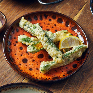 Vitrified Terracotta Dessert Plates Set of 12, Sabrosa Rustic Pasta Salad Side Plate, 19.5cm Diameter