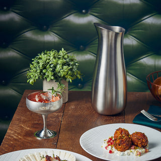 Stainless Steel Water Pitcher, 1.6L Silver Water Jug with/ without Handle, Metal Carafe for Fridge, Ideal for Water, Juices, Infused Beverages