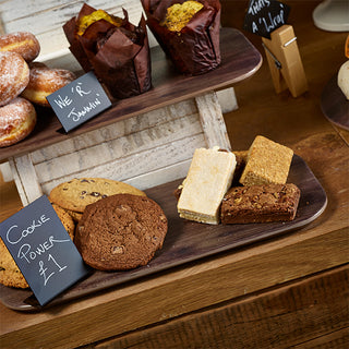 Wood Effect Melamine Paddle Board – Textured Display Serving Board for Buffet & Food Presentation