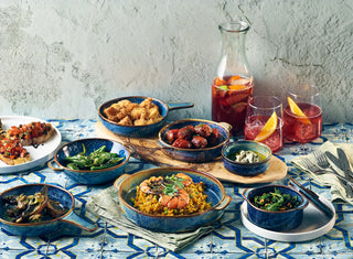 6-Pieces Terra Porcelain Mini Casserole Dish with Lid, Rolled Handles Aqua Blue Premium Stockpot - 8.3oz/ 23.6oz