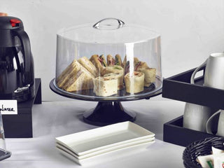 Melamine Cake Stand 33×10cm – Lightweight, Durable Display Stand with Non-Slip Feet (White or Black)