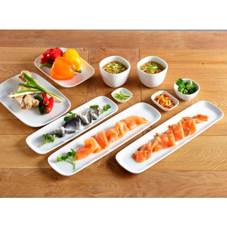 Ellipse Rectangular Plate 22.8x16.6cm Pack of 1 Porcelain elegant serving tableware ideal for buffet display use