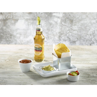 White Ramekin Stacking Vitrified Porcelain Dish Sauces Condiment Pot