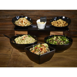 Melamine Slanted Buffet Bowl 21cm 30cm – Lightweight Angled Catering Service Display Bowl (Black, White)