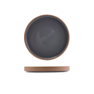 Kava Raw Wall Presentation Plate 18cm/20cm/25cm Black/Dark Grey/White Stoneware Plate Set 6