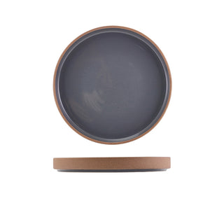 Kava Raw Wall Presentation Plate 18cm/20cm/25cm Black/Dark Grey/White Stoneware Plate Set 6