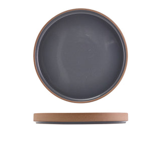 Kava Raw Wall Presentation Plate 18cm/20cm/25cm Black/Dark Grey/White Stoneware Plate Set 6