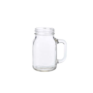 Glass Mason Jar 12cm/13cm/14.5cm Clear Glass Jar with Handle Drinks Shakes Desserts