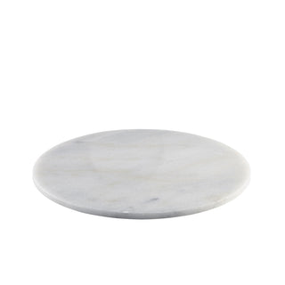 Marble White Platter 33cm Marble With Non-Slip Silicone Feet Round Serving Plate 1Pcs