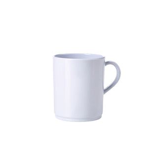 White Melamine Mug with Durable Gloss Finish – 28cl/10oz Lightweight Coffee Mug (Set of 6)