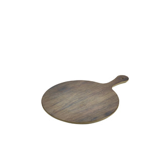 Wood Effect Melamine Round Paddle Board – Textured Serving & Display Board 30×42cm