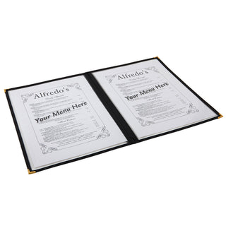 American Style Clear Menu Holder A4 Size - Black - Reinforced Metal Corners