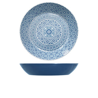 Marrakesh Bowl 42.5cm 7.5L Blue/Grey/Black/White Melamine Home Dining Large Bowl 1Pcs