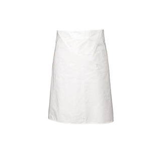 White Waist Apron 90x70cm Durable Cotton-Polyester Blend Waist Apron 1Pcs