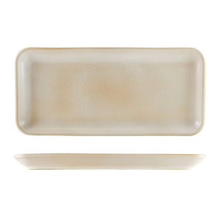 Stoneware Ceramic Serving Platters Set of 3, Rectangular Tray L35cm x W16.5cm Serving Dishes for Dessert, Buffet, Snack, Steak, Fruit