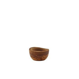 12-Pieces Natural Olive Wood Rustic Condiment Dip Pot – 5cl / 1.75oz, 7×4cm (Dia×H)