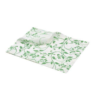 Greaseproof Paper Sheets Floral Print Design 25 x 20cm - Green & Grey