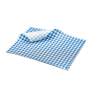 Greaseproof Paper Sheets Classic Gingham Check Print Red, Black, Blue