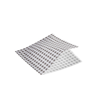 Greaseproof Paper Bags Gingham Check Print 17.5 x 17.5cm - Red & Black