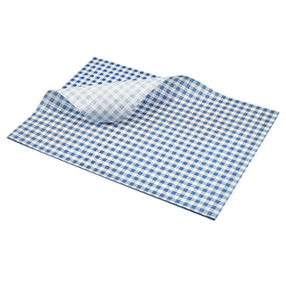 Greaseproof Paper Sheets Classic Gingham Check Print Red, Black, Blue