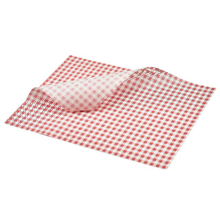 Greaseproof Paper Sheets Classic Gingham Check Print Red, Black, Blue
