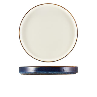 Aqua Blue Two Tone Presentation Plate Set of 6 Porcelain Dining Serving 18cm/20.5cm/26cm