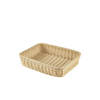 Polywicker Display Basket GN 1/2 32×26×7cm Natural/Black for Buffet Displays 1Pcs