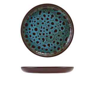 Vitrified Terracotta Dessert Plates Set of 12, Sabrosa Rustic Pasta Salad Side Plate, 19.5cm Diameter