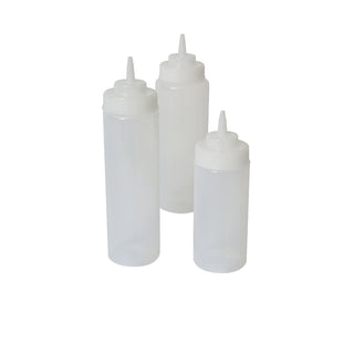 Wide Neck Clear Squeeze Bottle 47cl/71cl/94cl Set of 6 Plastic LDPE Bottles Kitchen Use