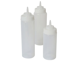 Wide Neck Clear Squeeze Bottle 47cl/71cl/94cl Set of 6 Plastic LDPE Bottles Kitchen Use