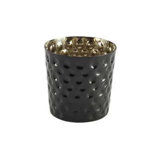 Black Hammered Stainless Steel Serving Cup – 40cl / 14oz (8.5×8.5cm) Side Dish & Snack Cup