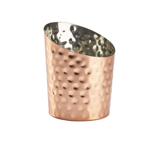 Hammered Angled Cone Serving Vessel 9.5 x 11.6cm Stainless Steel or Copper Plated - Pack of 12