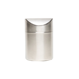 Mini Desk Bin, Stainless Steel Desktop Trash Bin with Lid, Small Office Table Bin for Bathroom, Office, Kitchen, Bedroom, Toilet