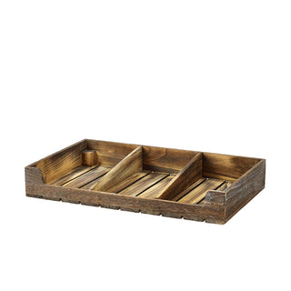 Wooden Display Crate 53×32×8cm Rustic/White Wash Removable Dividers Crates 1Pcs